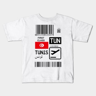 Tunis Tunisia travel ticket Kids T-Shirt